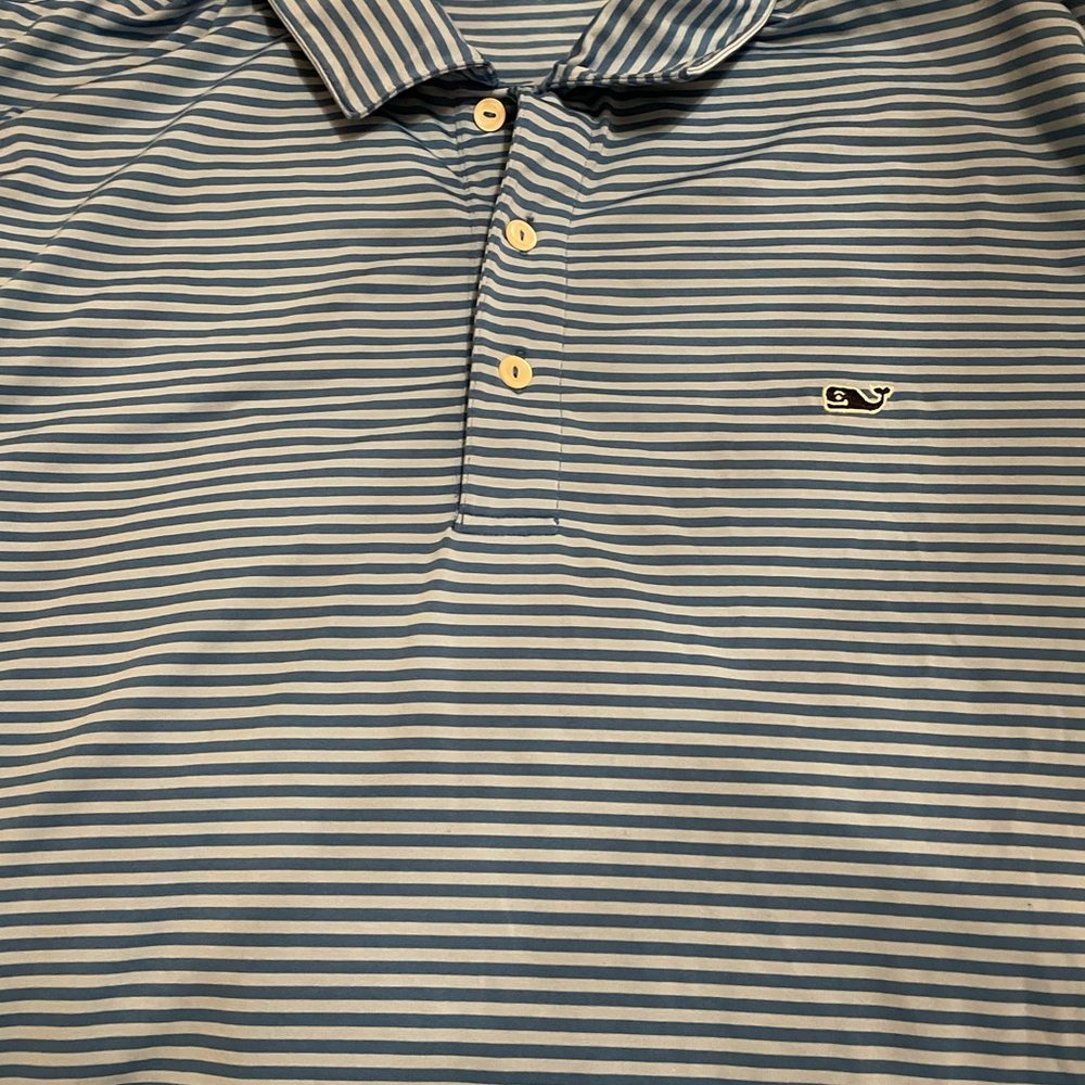 Vineyard Vines Men's Polo in Blue and White Stripes